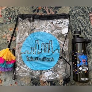 Lollapalooza Clear Drawstring Bag with Tassel + Waterbottle
